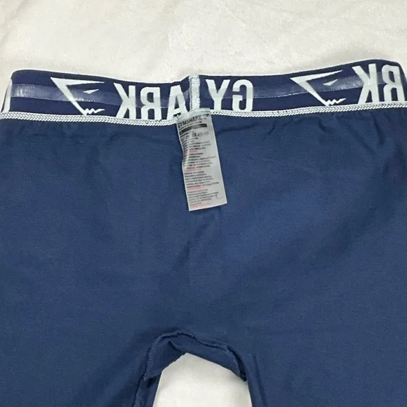Gymshark Mens Compression Leggings Size S Blue Stretch Gym Training Pants - Picture 5 of 8